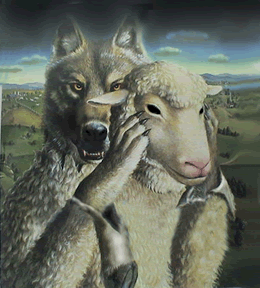 Opis: Wolf-in-sheeps-clothing or the other way around